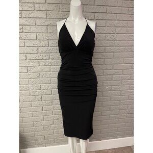 Laundry by Shelli Segal Women's Black V-Neckline Halter Party Dress Size 2